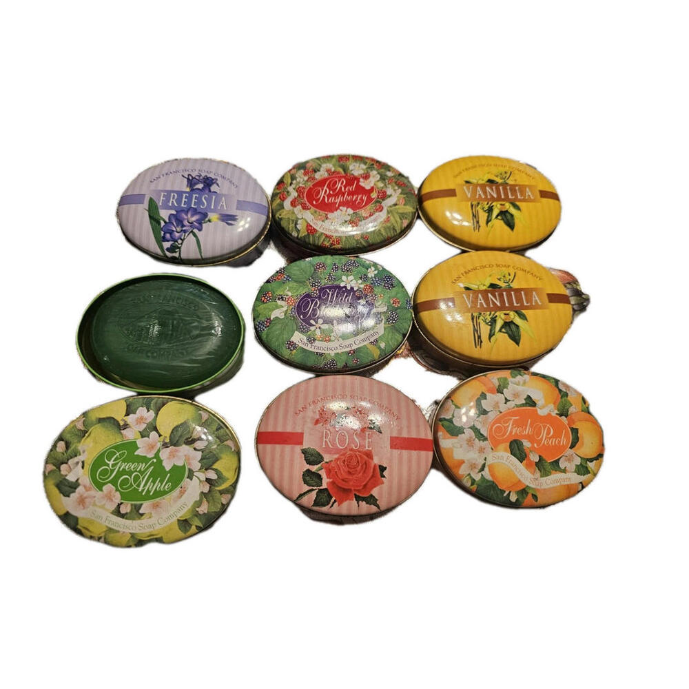 Vintage San Francisco‎ Soap Company Lot of 8 New Soaps in Collector Tins